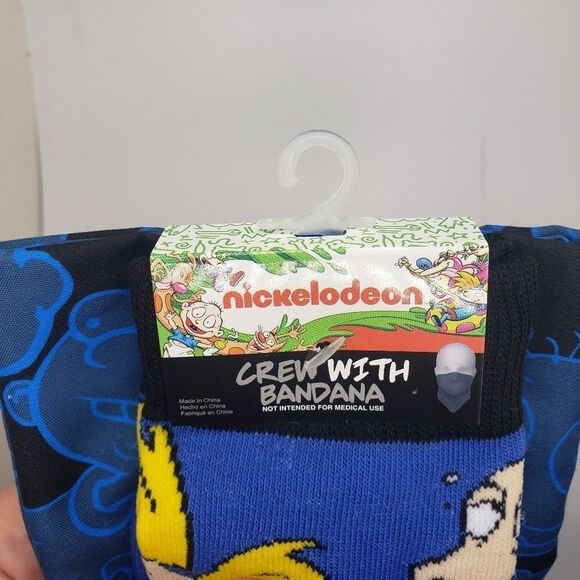 NICKELODEON Hey Arnold Ren and Stimpy crew socks with bandana set - Picture 4 of 4